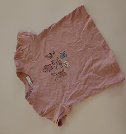 T-Shirt rosa mit Print, Grösse 104, guter Zustand