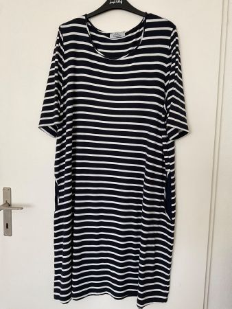 KARIN GLASMACHER schönes Kleid Gr 3 / L Blau/weiss, Taschen