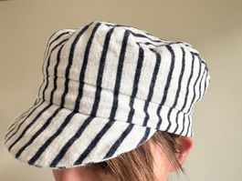 Sommer-Kappe blaugestreift Gr. S von High Tea with Mrs Woo