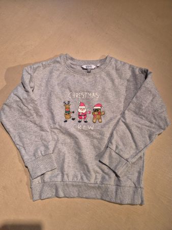 Weihnachtspulli grau, Gr. 128