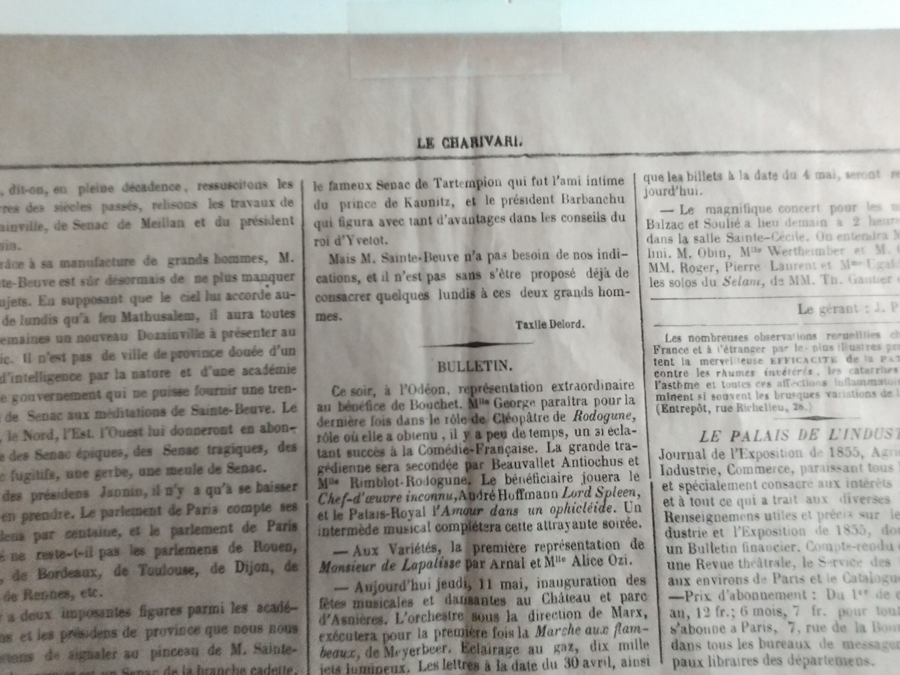 Grafica & Litografie: DRUCKGRAFIK LE CHARIVARI 1854 – Usato da Oberwil BL venduto da Fgquerschleeger 2