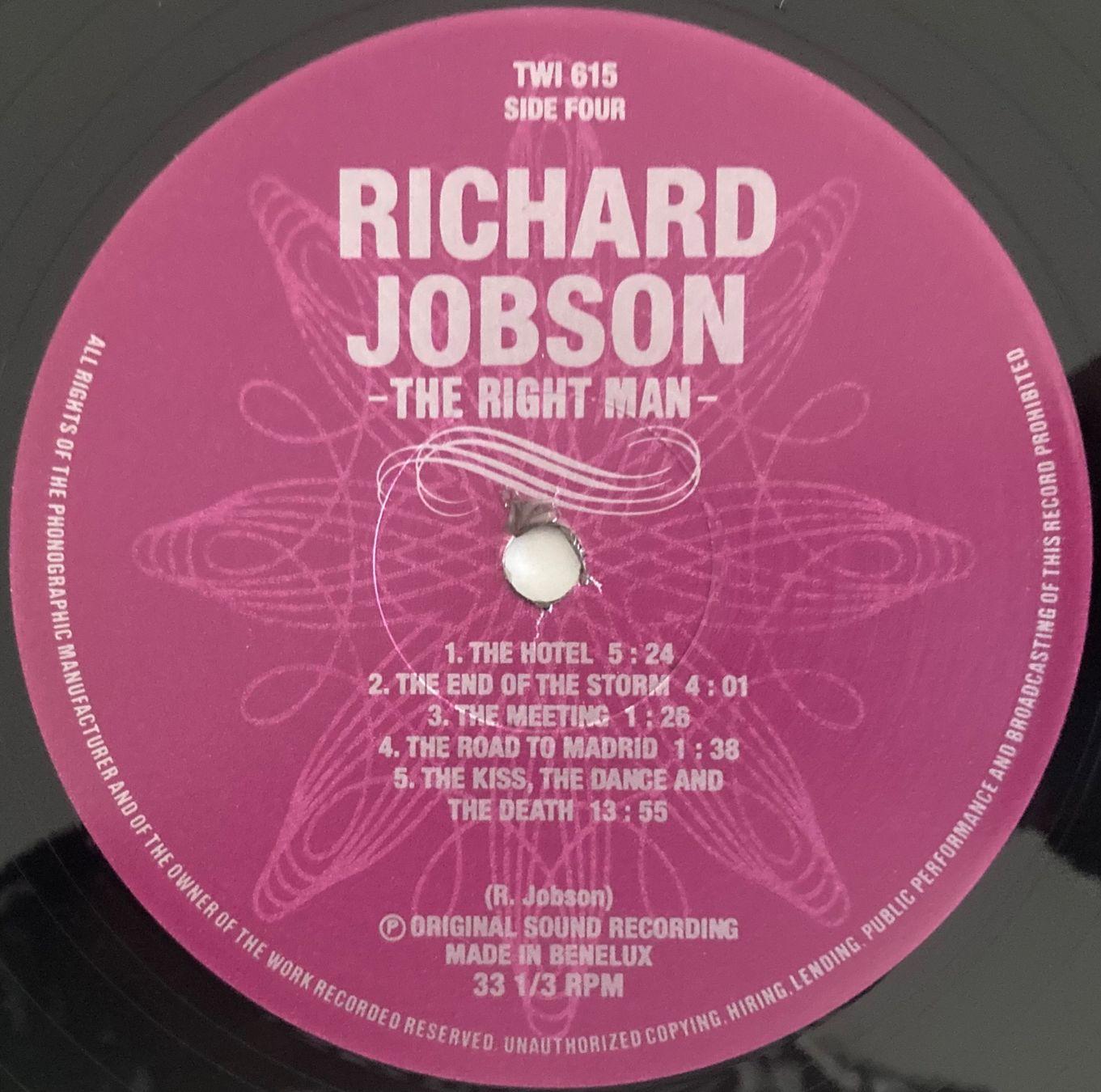 Dischi in vinile: RICHARD JOBSON - THE RIGHT MAN – Usato da Poliez-Pittet venduto da Newtown-Records 3