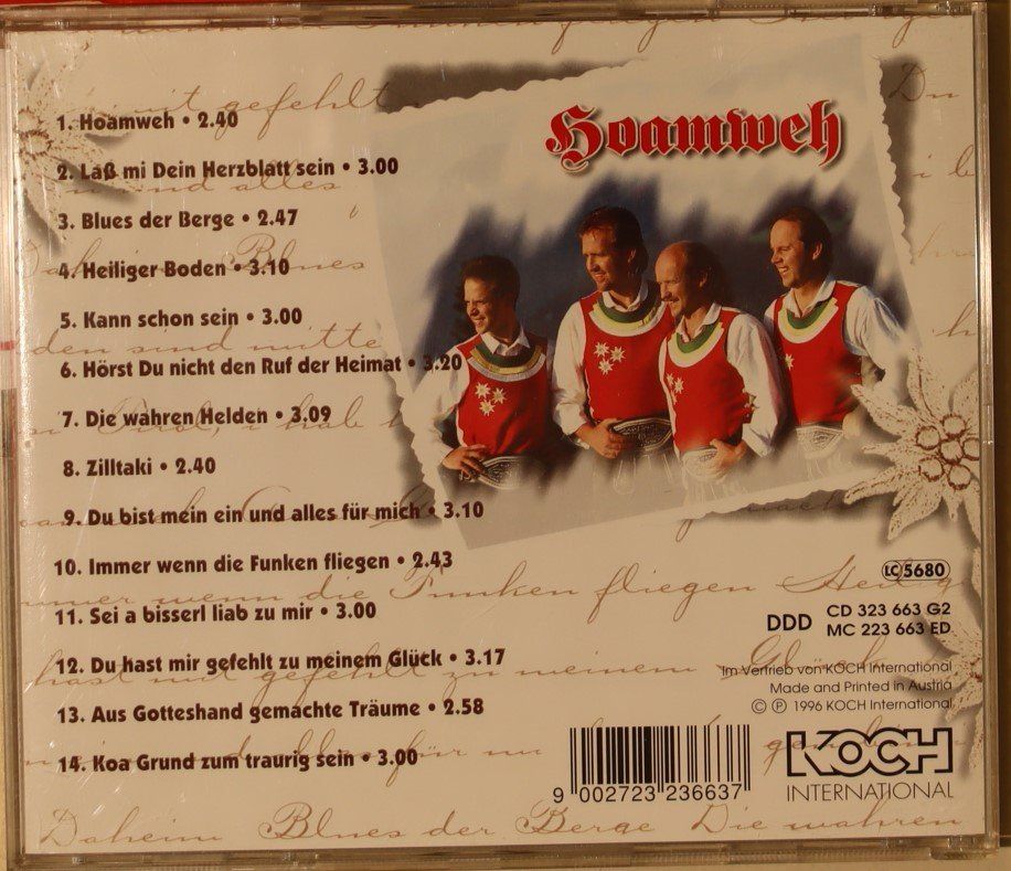 CD: Die Zillertaler – Hoamweh – Usato da Luzern venduto da CONTENTI 2