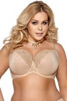 Beiger BH mit Spitze, Gr. 105E - Neu & bequem!