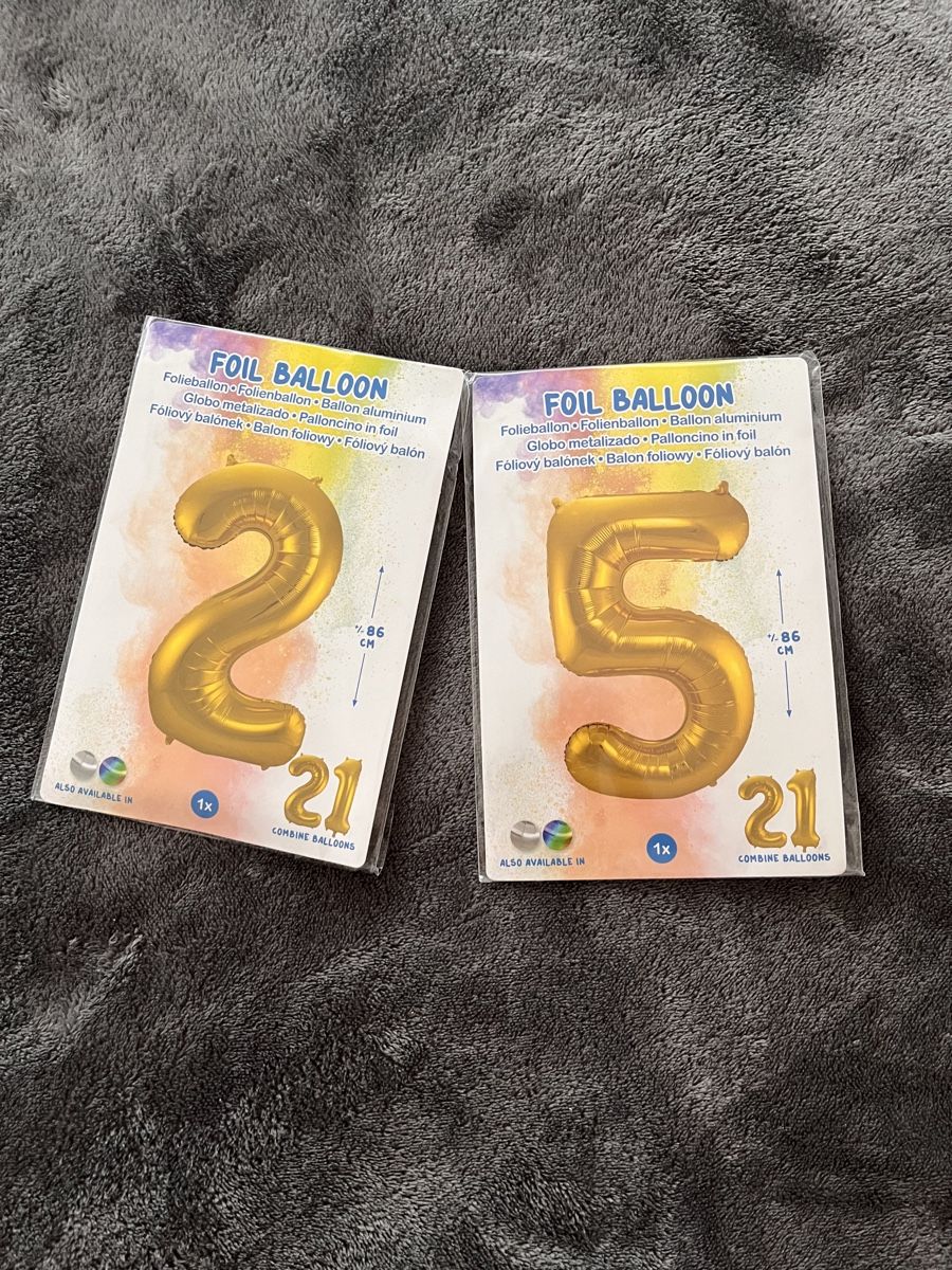 Tutte le decorazioni: Ballon chiffre 2 et 5 doré 86cm neuf – Nuovo e nell'imballaggio originale da Meyrin venduto da Sandra6