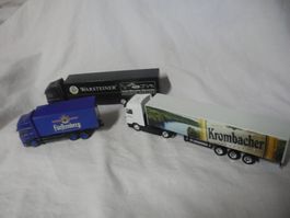 KONVOLUT  3 X  BIER LKW'S  NEUWERTIG  2 X MERCEDES - 1 X MAN