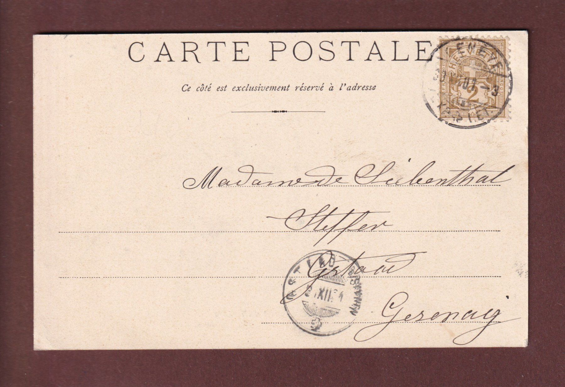Cartoline postali: GENEVE - Boulevard du Théâtre - 1901 – Usato da Pully venduto da nicecards 1