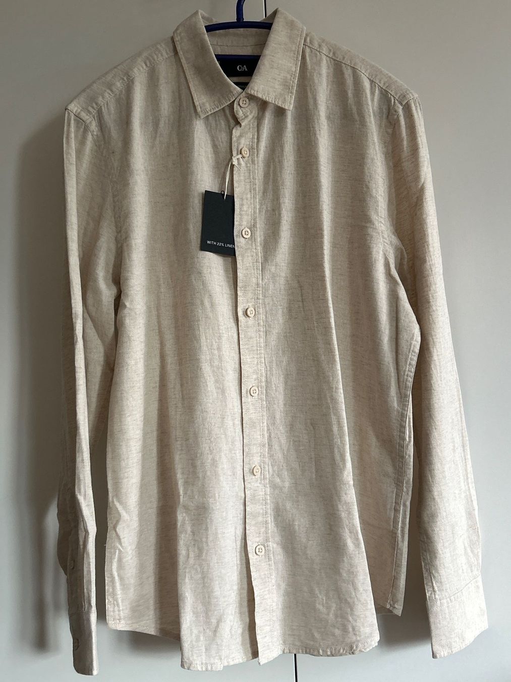 C&A Camicie: Herren Langarmhemd hellbeige von C&A mit Leinen Gr. S – Nuovo (secondo la descrizione) da Brunnen venduto da Nala2929 2