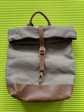 dorothee lehnen Leinen Rucksack kombiniert mit Leder