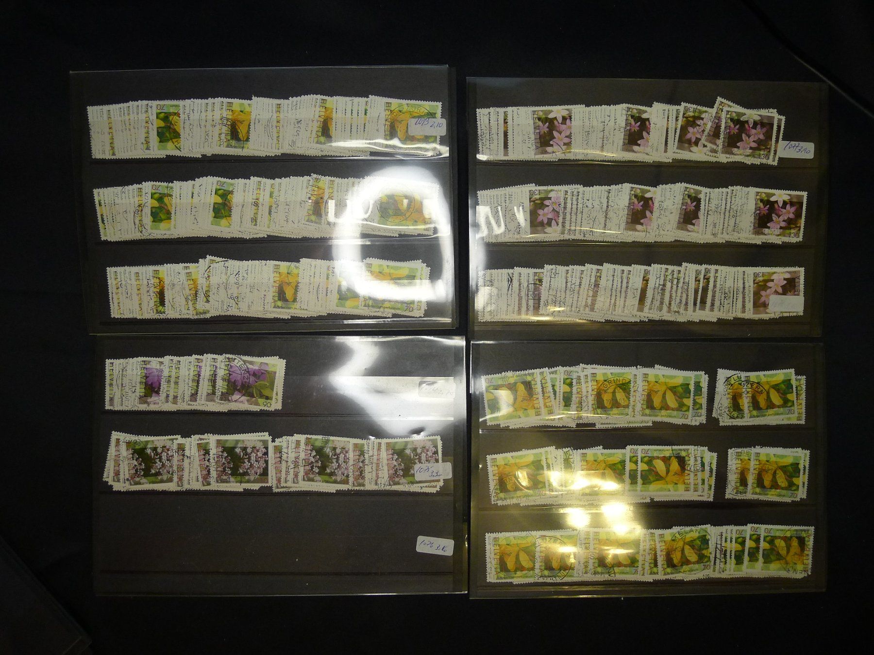 Tutti i francobolli: Schweizer Briefmarken Dubletten auf Steckkarten 2003-2005 – Usato da Dagmersellen venduto da q1w2e3r4 2