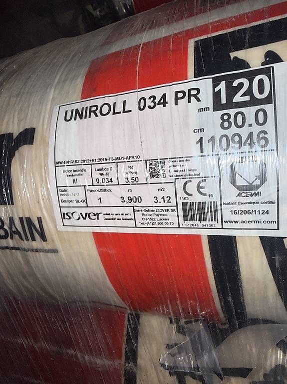 Füllmaterial: Isolation Glaswolle 034 d. 120mm b. 80 cm – Neu (gemäss Beschreibung) aus Arbon von Vollgas_78 1