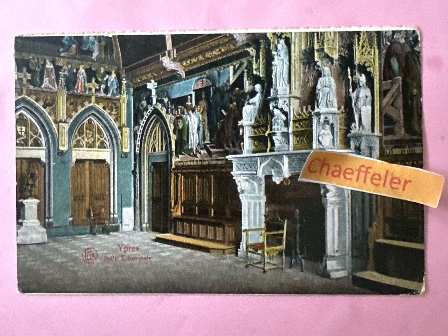 Ansichtskarten: 1918 Ypres.  Sal‘e Echecinale – Gebraucht aus Zürich von Chaeffeler