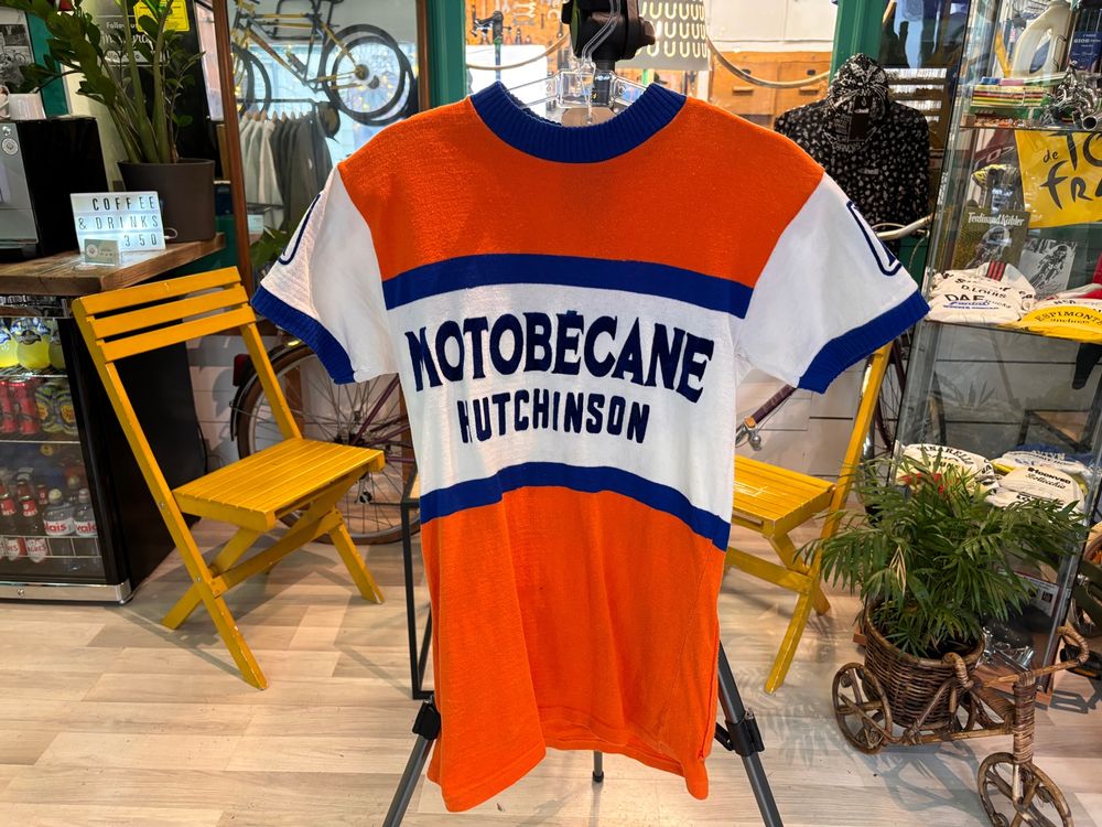 Maillot Cycliste Vintage MOTOBECANE HUTCHINSON - Coton Orange - Taille 4