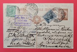 ITALIEN GANZSACHE VON TRIESTE NACH STUTTGART 1926