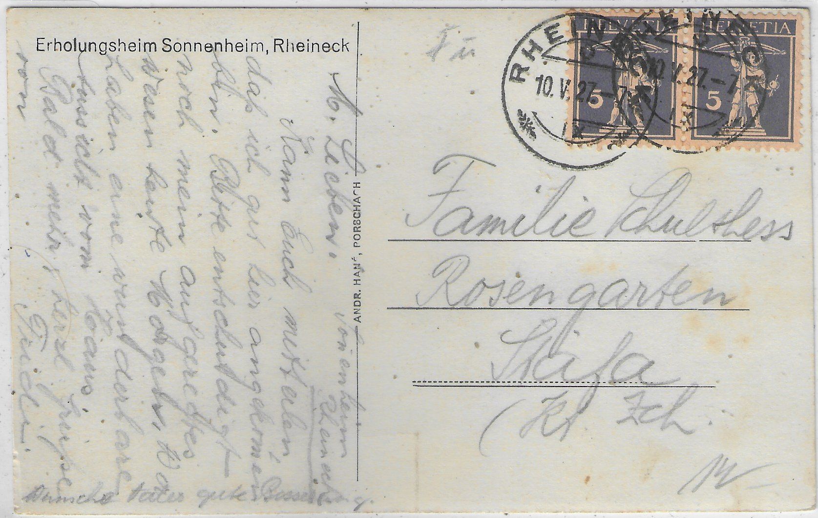 Cartoline postali: Erholungsheim Sonnenheim - Rheineck – Usato da Ettingen venduto da Kartenplanet 1