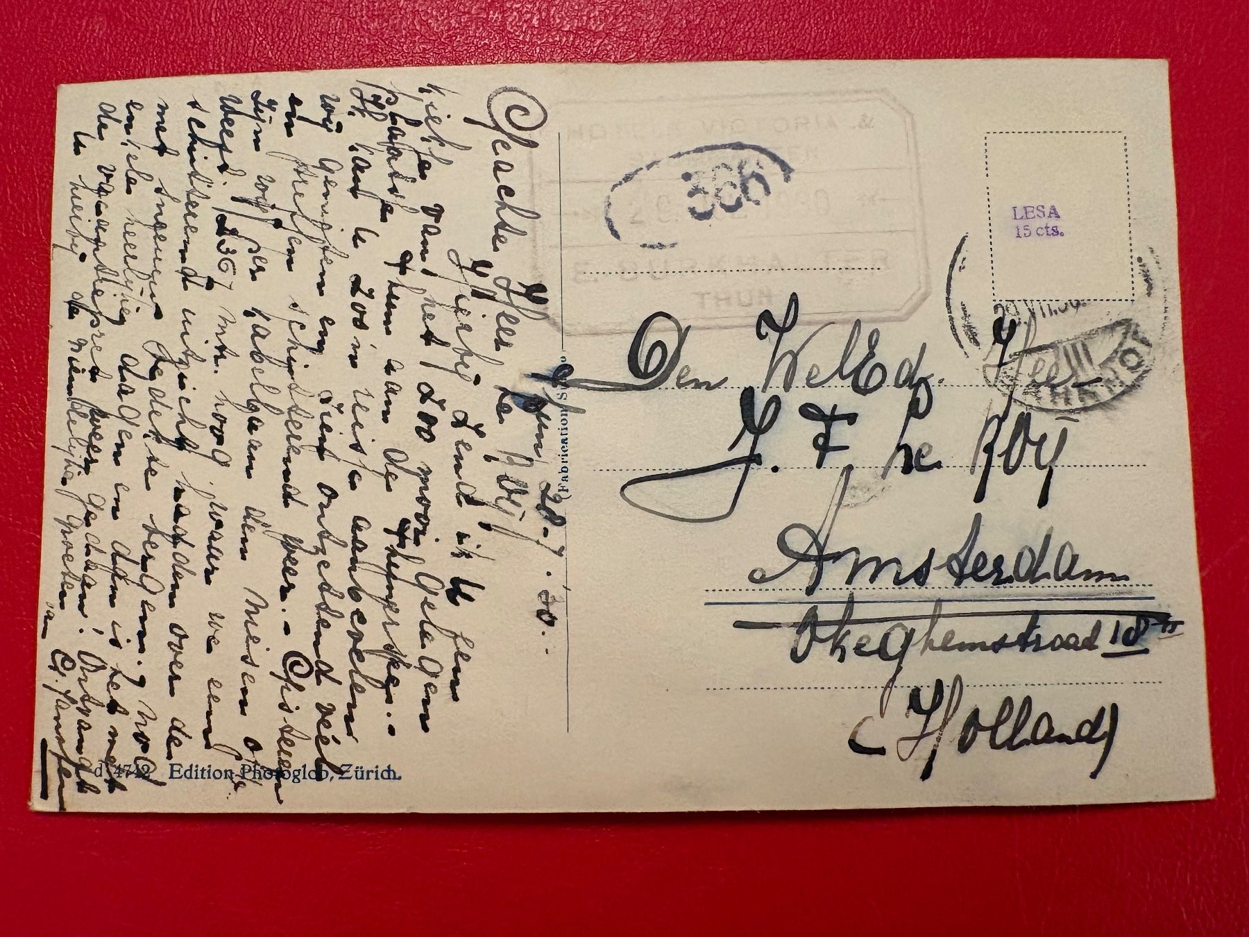 Cartoline postali: 1930 ; Thun – Usato da St-Légier-Chiésaz venduto da Theo006 1