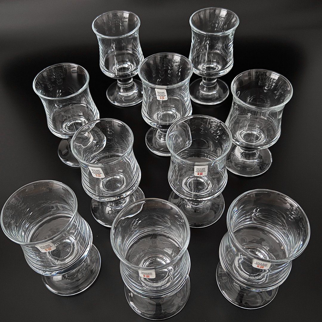 Holmegaard Bicchieri: Holmegaard Gläser Set, dänisches Design, 10 Stück – Usato da Luzern venduto da Eukalyptus 2