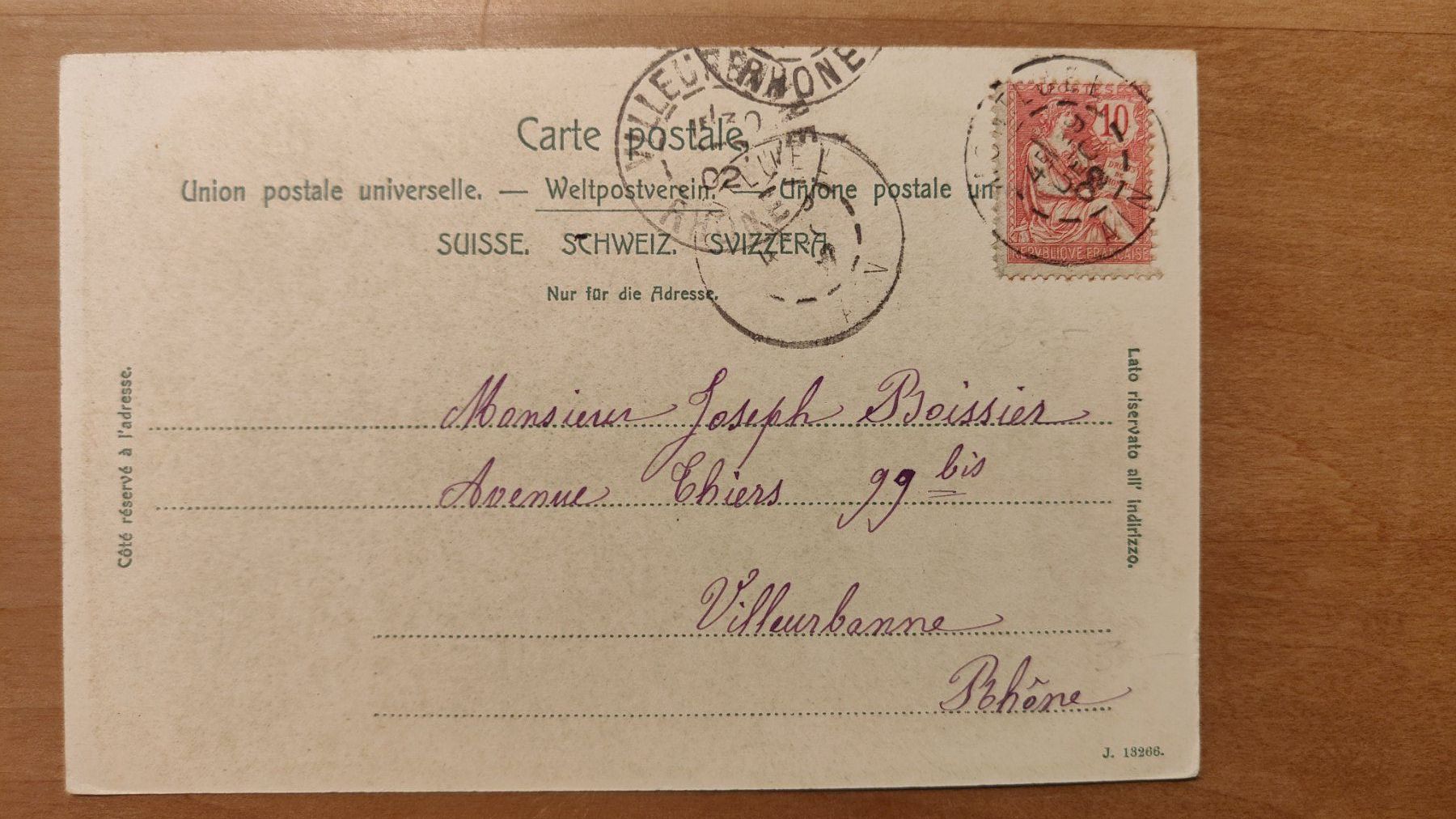 Ansichtskarten: Souvenir de Romont um 1900 – Gebraucht aus St. Erhard von Chaeferli6 1