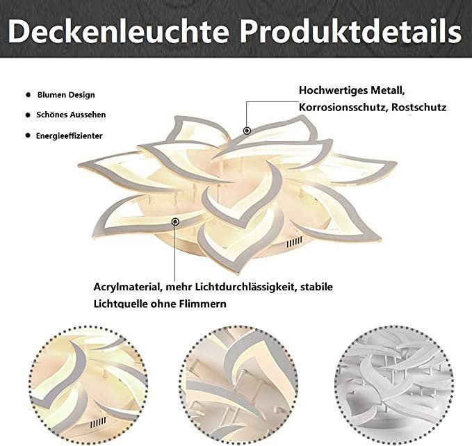 Lampadari & plafoniere: LED Deckenlampe Dimmbar 40W Deckenleuchte Wohnzimmerlampe – Nuovo e nell'imballaggio originale da Herisau venduto da Serenco 4
