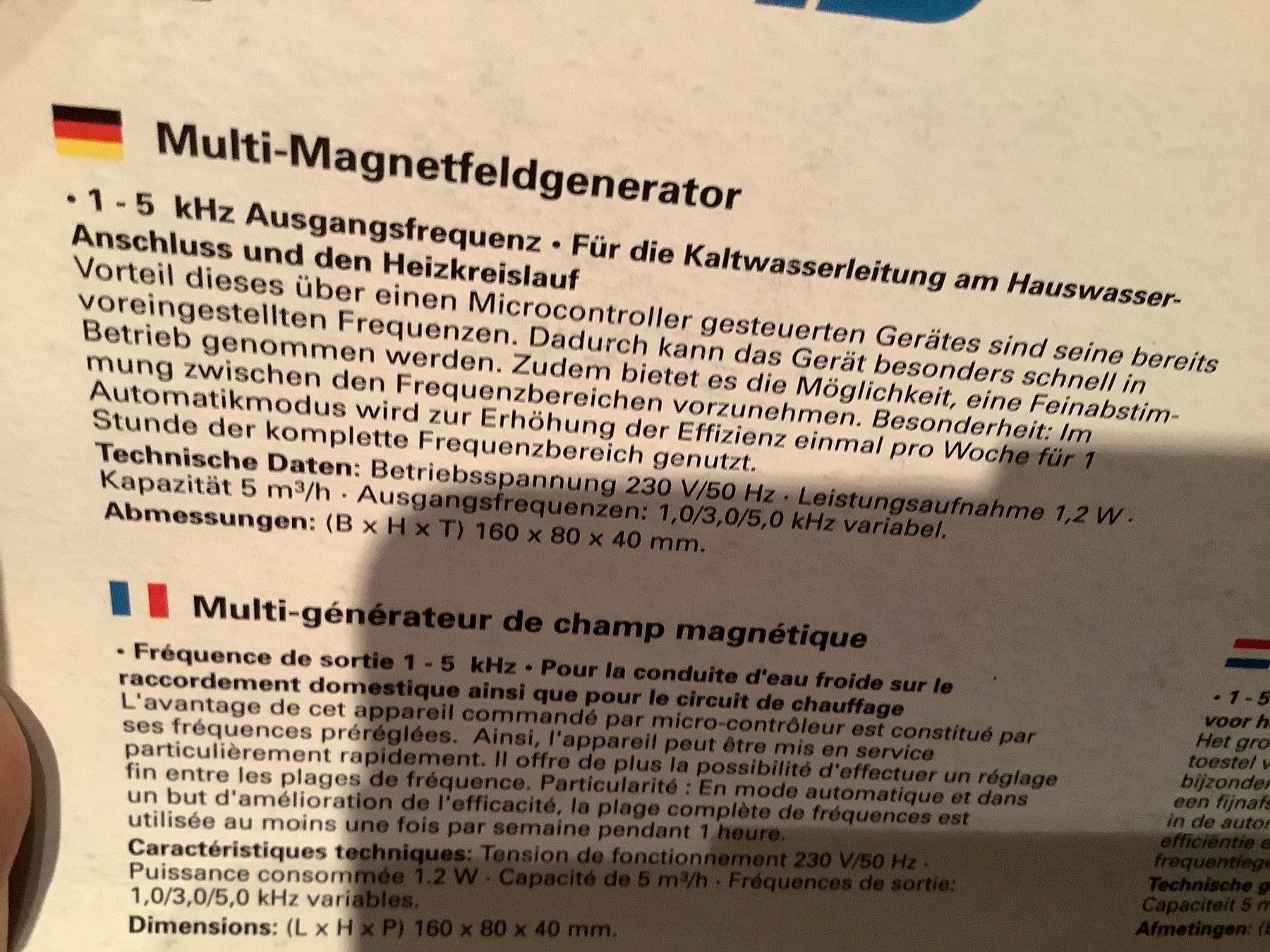 Generatori di corrente: Multi-Magnetfeldgenerator Wasseraufbereitung – Usato da Fahrweid venduto da Lamar7 1