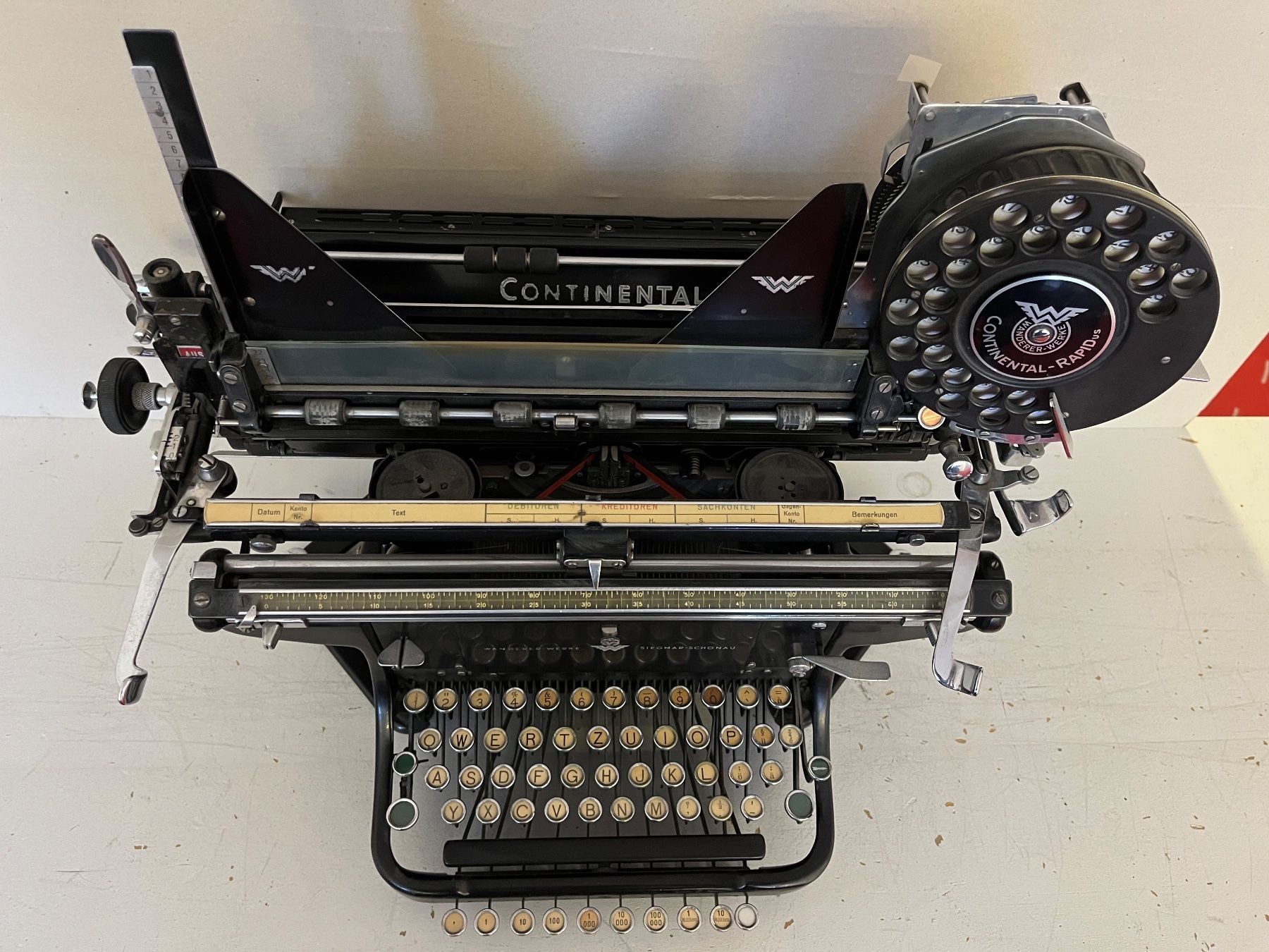 Continental Macchine da scrivere: Wanderer Werke Continental Standard mit Aufsatz "Rapidus" – Usato da Netstal venduto da spaltflo01 1
