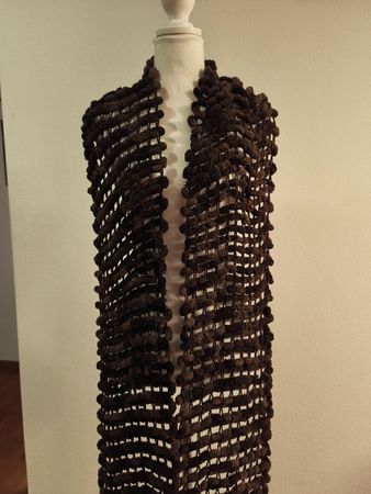 Designer Schal in Braun aus Wolle, Unikat
