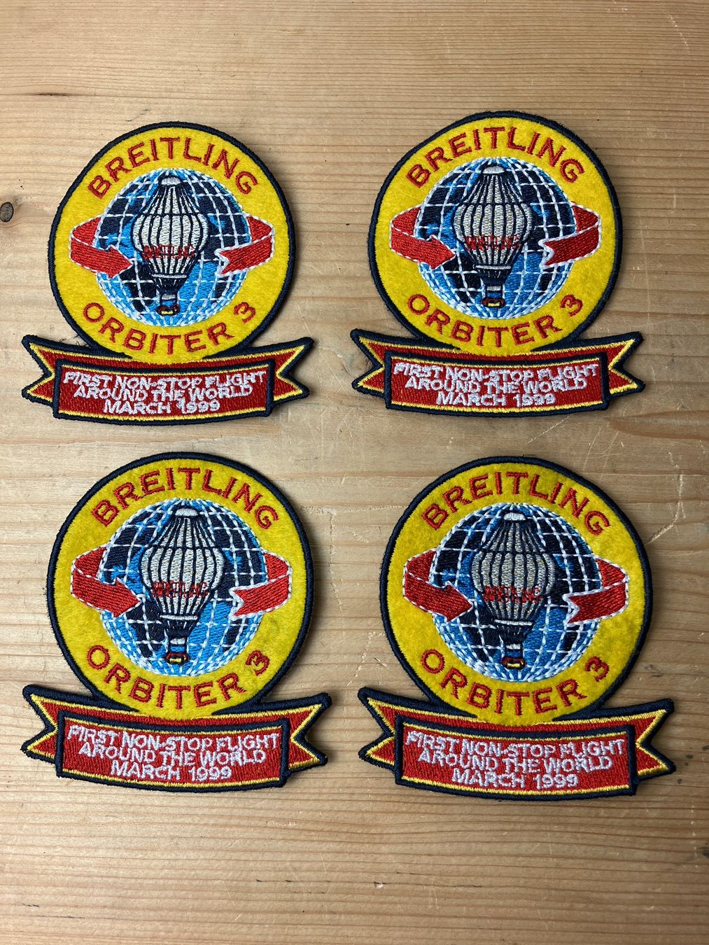 Patches: 5 Stk. Breitling Orbiter 3 Stoff Patch Aufnäher gestickt – Neu (gemäss Beschreibung) aus Fislisbach von Promo 1