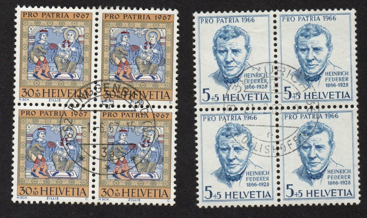 Tutti i francobolli: 37c PP 1966/67Ritratto Federer/Soffitto Zillis – Usato da BREGANZONA venduto da adelio8