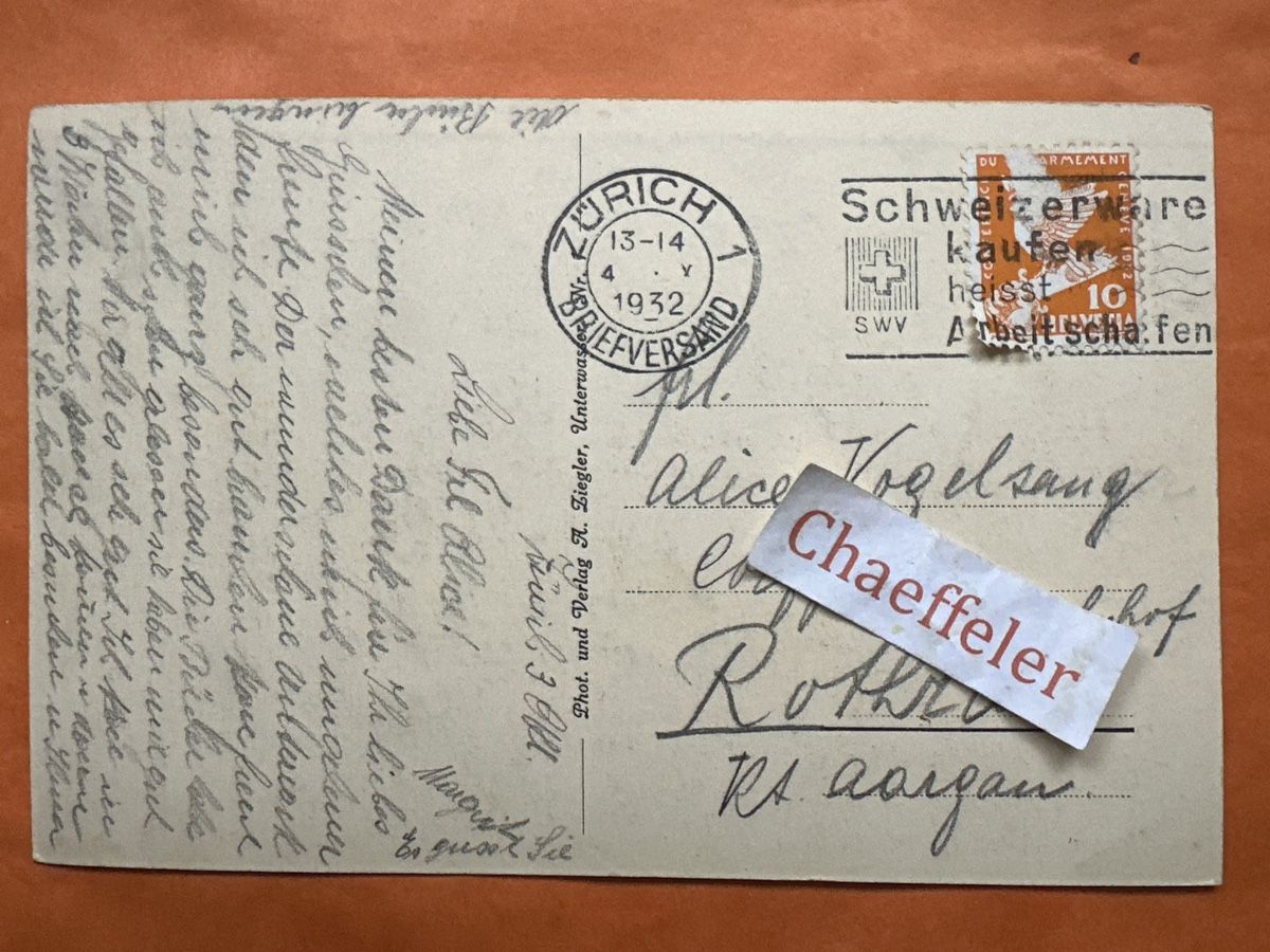 Cartes postales: 1932  Pension Halde oberhalb Unterwasser  – D'occasion à Zürich par Chaeffeler 1