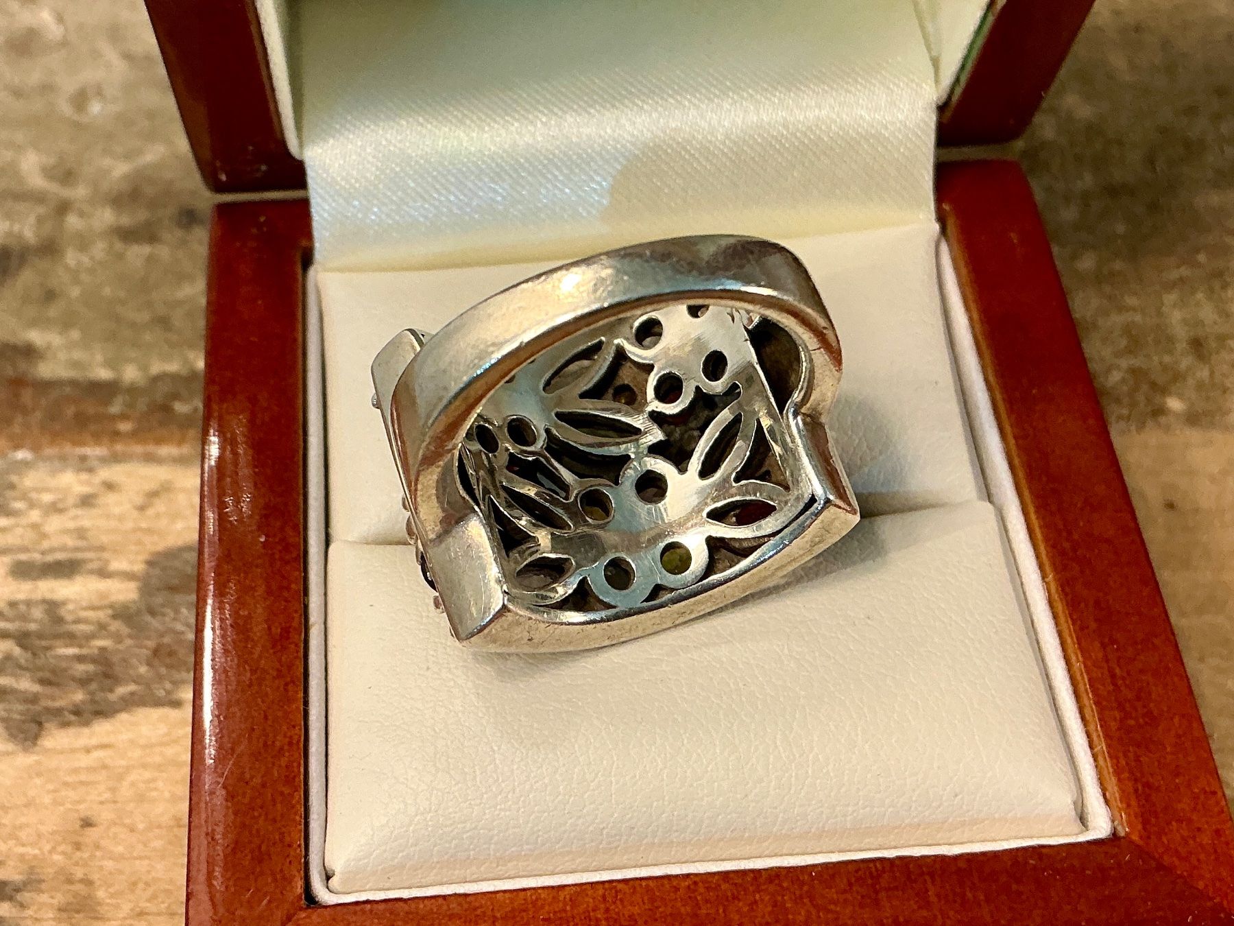 Ringe: VINTAGE MEGA RING STERLING 925 BUNTE EDELSTEINE, GR.56 – Gebraucht aus Biglen von  4