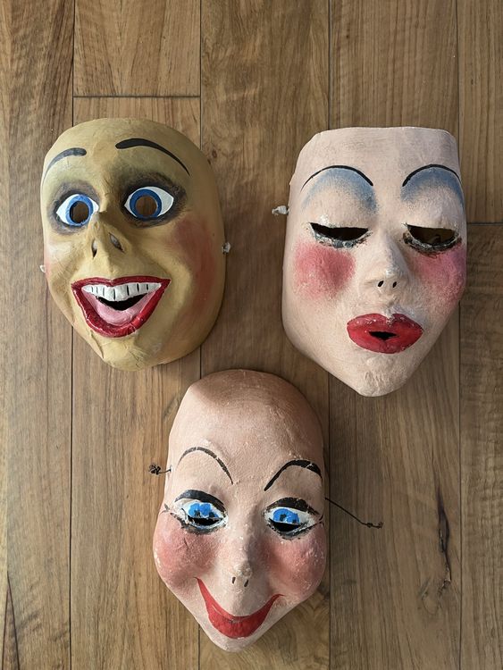  Drei alte Fasnachts Larven Masken (Gebraucht) in Olten für CHF 30 – mit Motiv 
