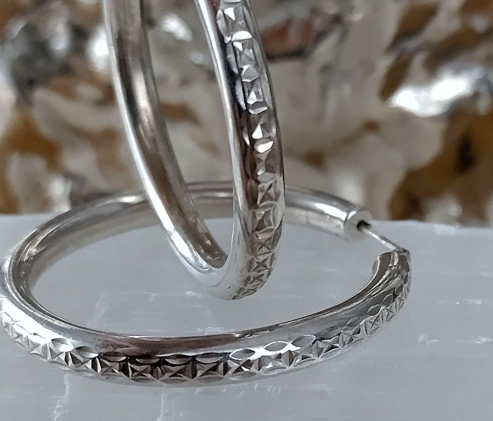 Orecchini pendenti & Orecchini a lobo: GROSSE CREOLEN OHRRINGE IN 925 SILBER – Usato da Romanshorn venduto da BoutiqueA 1