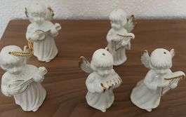 5 Engel aus Porzellan, Weihnachtsbaum Anhänger, Dekoration