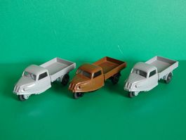 3 x Tempo Dreirad von Wiking 1/87