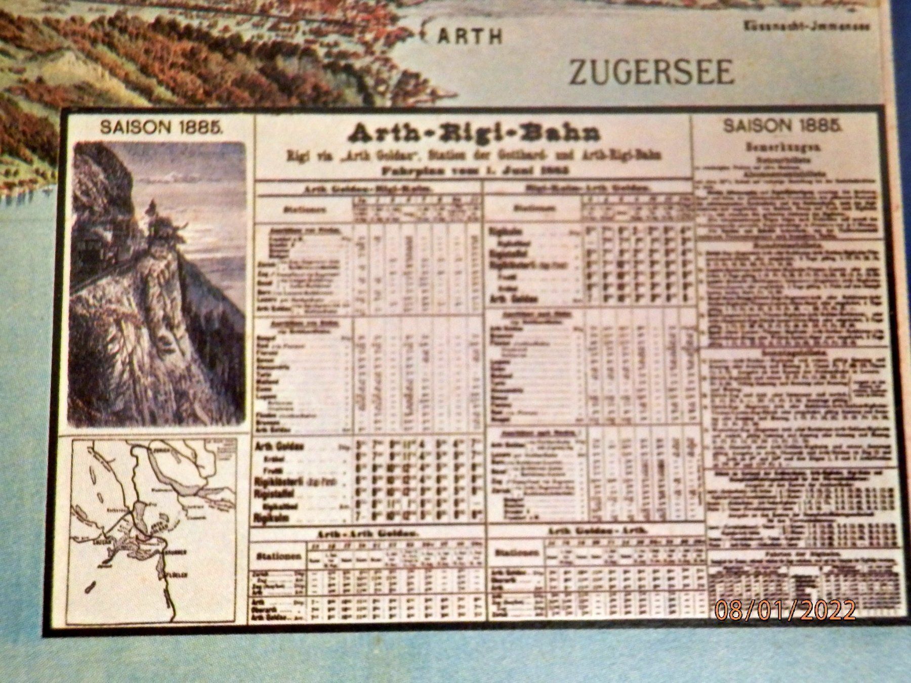Cartoline postali: Künstlerlitho, Arth-Rigi-Bahn, 1885 – Usato da Ueberstorf venduto da dinbau 2