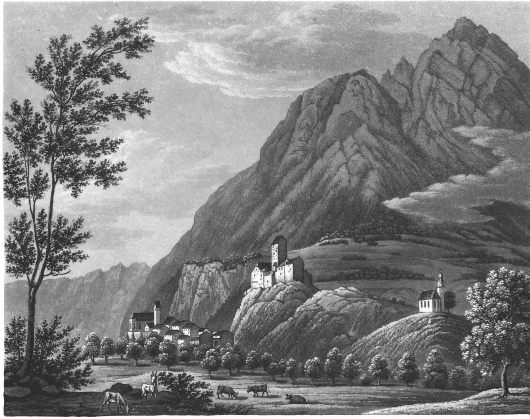 Stiche: Sargans Originalaquatinta selten – Gebraucht aus Rafz von Helvet32 1