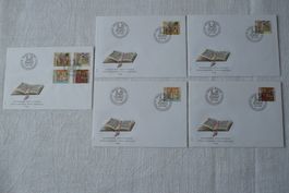 Pro Patria 1989 5 FDC Satz & Einzelmarken SBK B223 - B226