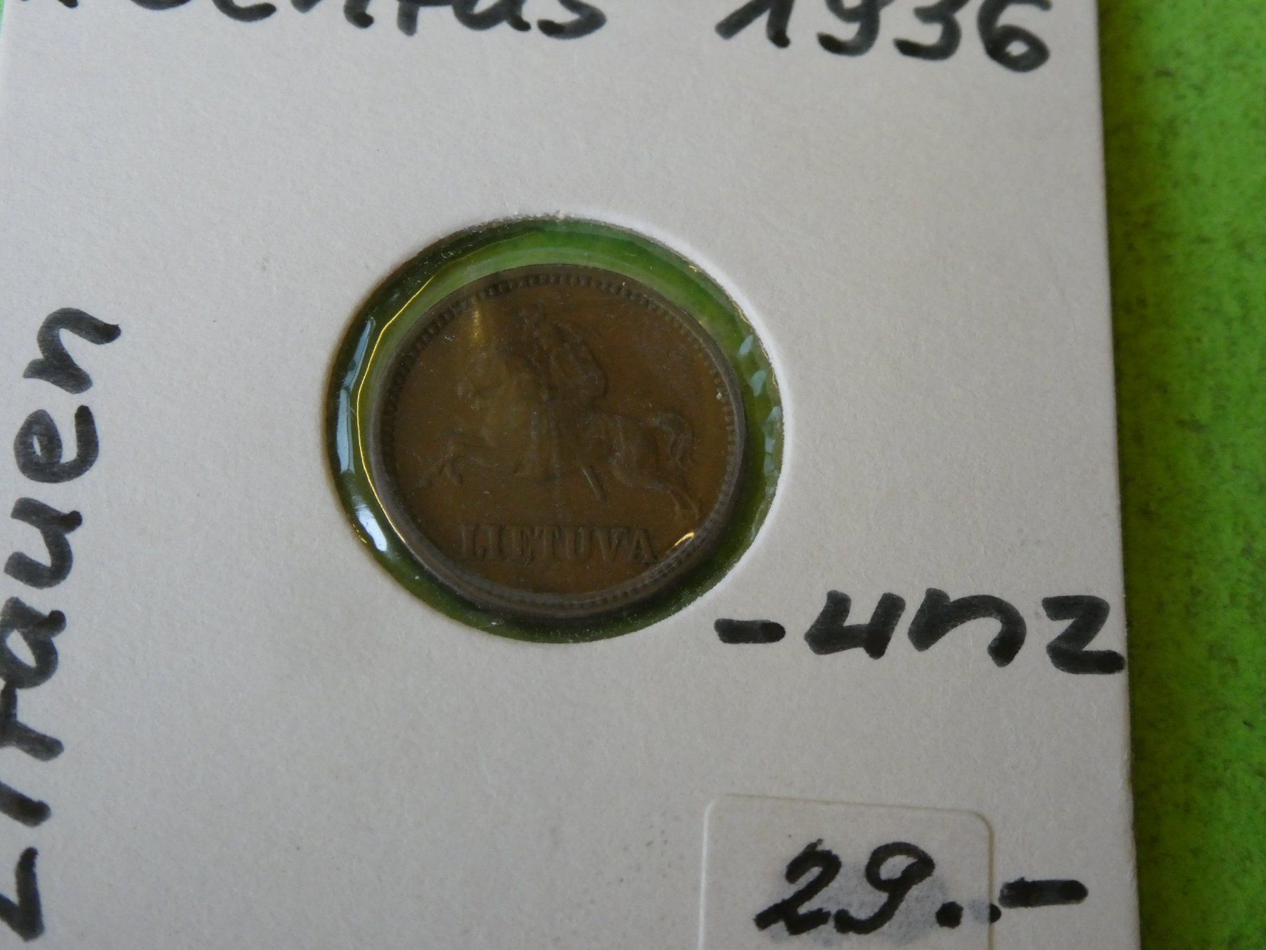 Tutti le monete: Litauen 1936, 1 Centas   unzirk – Usato da Hinterforst venduto da Rohusri