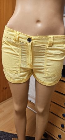 H&M Shorts Gelb Gr. 34 Baumwolle Leinen