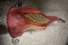 Wandleuchte orientalisch Leder Metall rot guter Zustand