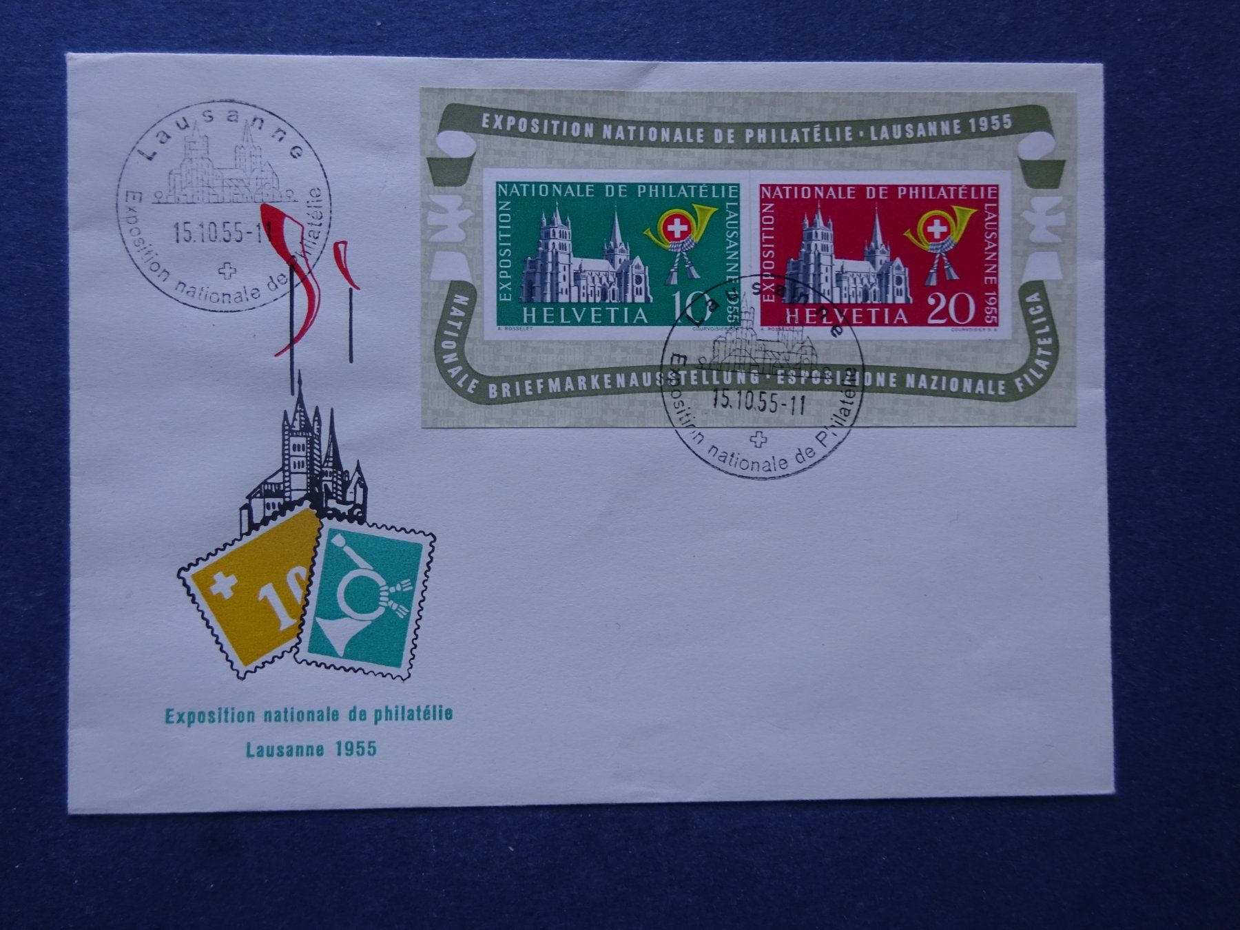 Alle Briefmarken: 1955 Block auf Sonderbrief - Adresslos – Gebraucht aus Appenzell-Steinegg von adi1975 1