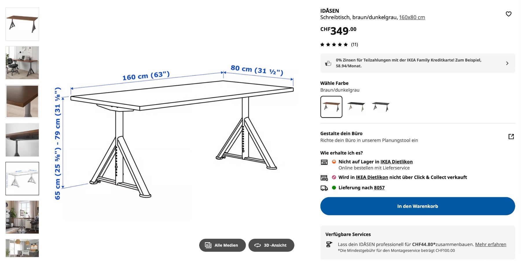 Ikea Scrivanie: Bürotisch Idåsen – Usato da Zürich venduto da brueggej 4