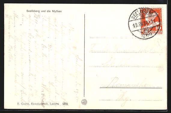 Cartoline postali: Seelisberg, Strassenpartie mit Kirche un – Usato da Berlin venduto da bartko-reher 1