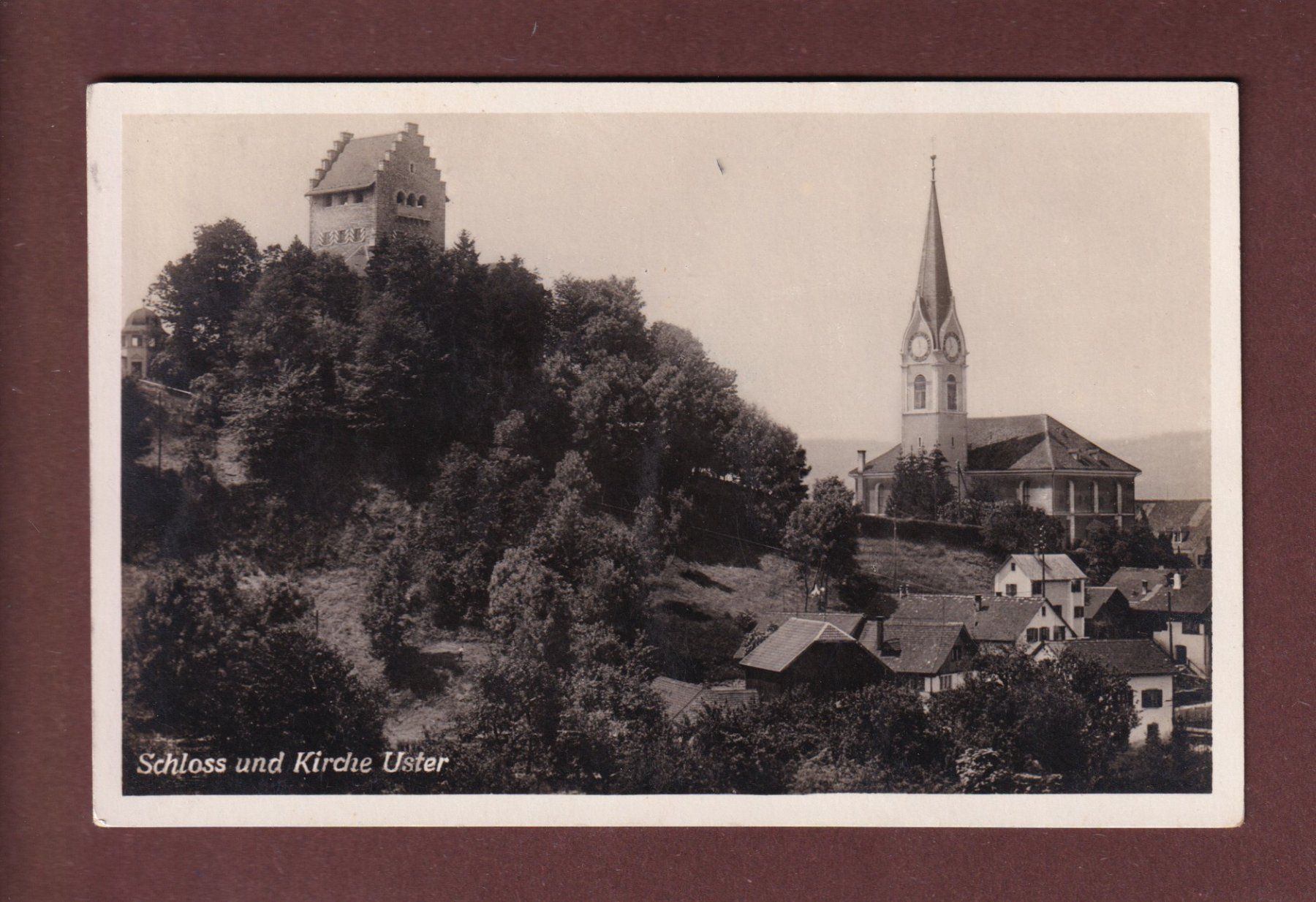 Cartoline postali: USTER - Schloss und Kirche - 1928 – Usato da Pully venduto da nicecards-shop
