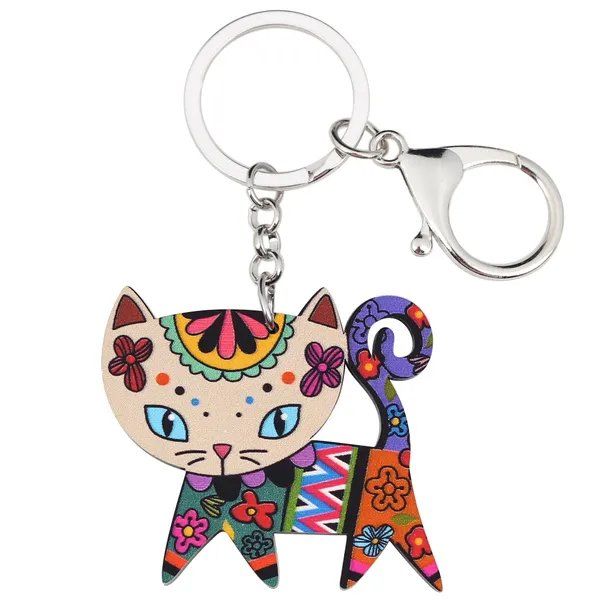 Schlüsselanhänger & - bänder: Schlüsselanhänger mit kunstvoller Katze – Neu und originalverpackt aus Castiel von MonaLisa57
