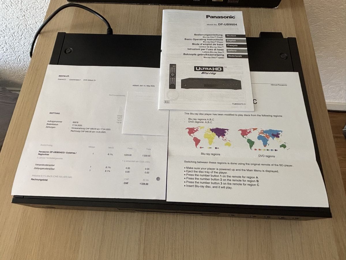 Panasonic Lettore multimediale & Streamer: Panasonic DP-UB9004, 4K UHD Bluray Player – Usato da Sargans venduto da Oschaeli 3
