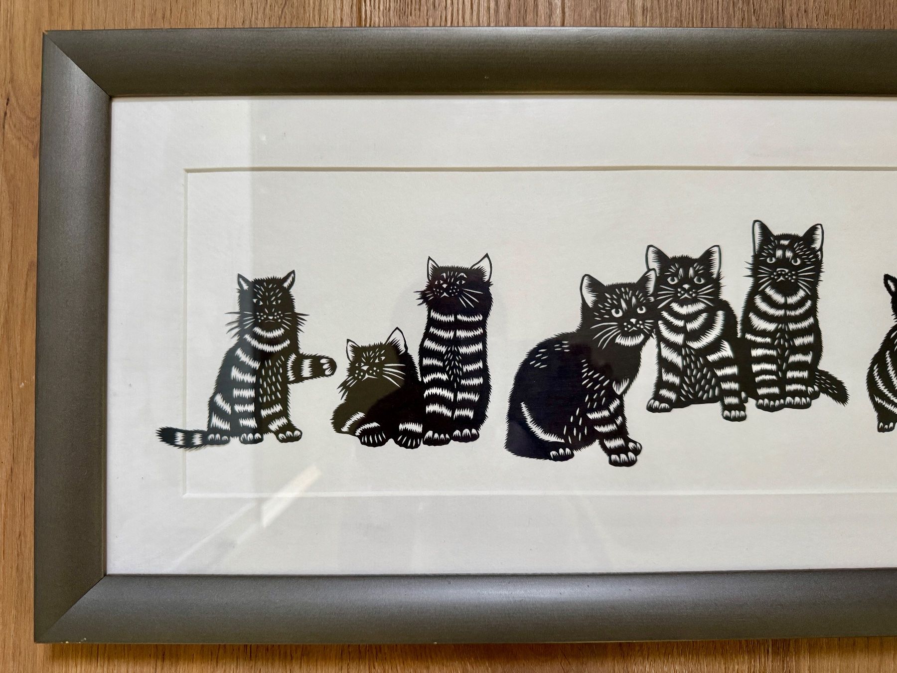 Grafica & Litografie: Grosses Scherenschnitt Bild H. Bürki Original Katze Katzen – Usato da Rothrist venduto da Luckywinner 2