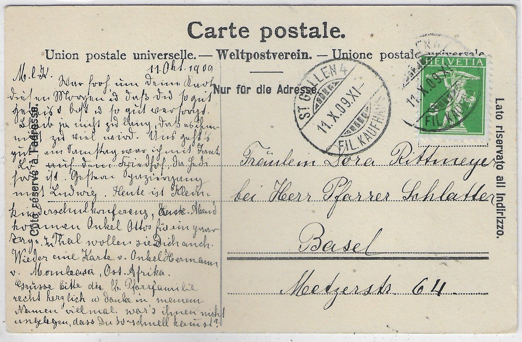 Cartoline postali: Klosters - Dorfansicht – Usato da Ettingen venduto da Kartenplanet 1