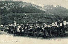 Ilanz Ansichtskarte 1909 von Verlag M.Maggi Ilanz