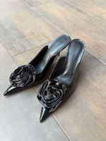 H&M Slingpumps Schwarz Lack Rose Gr. 40 Neu!!